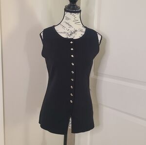 Black Knit Vest Lucce Paris Womens Size M/L NWOT